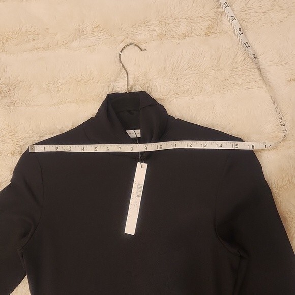 Susana Monaco Long Sleeve Turtleneck Slit Midi Dress black size S - Picture 11 of 16